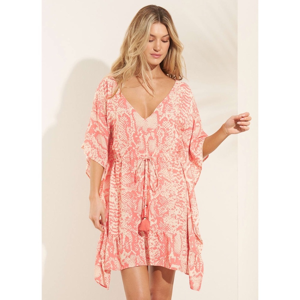 Maaji White Kaftan ꥟ Cover Up ꥟ Dress - Picture 5 of 6